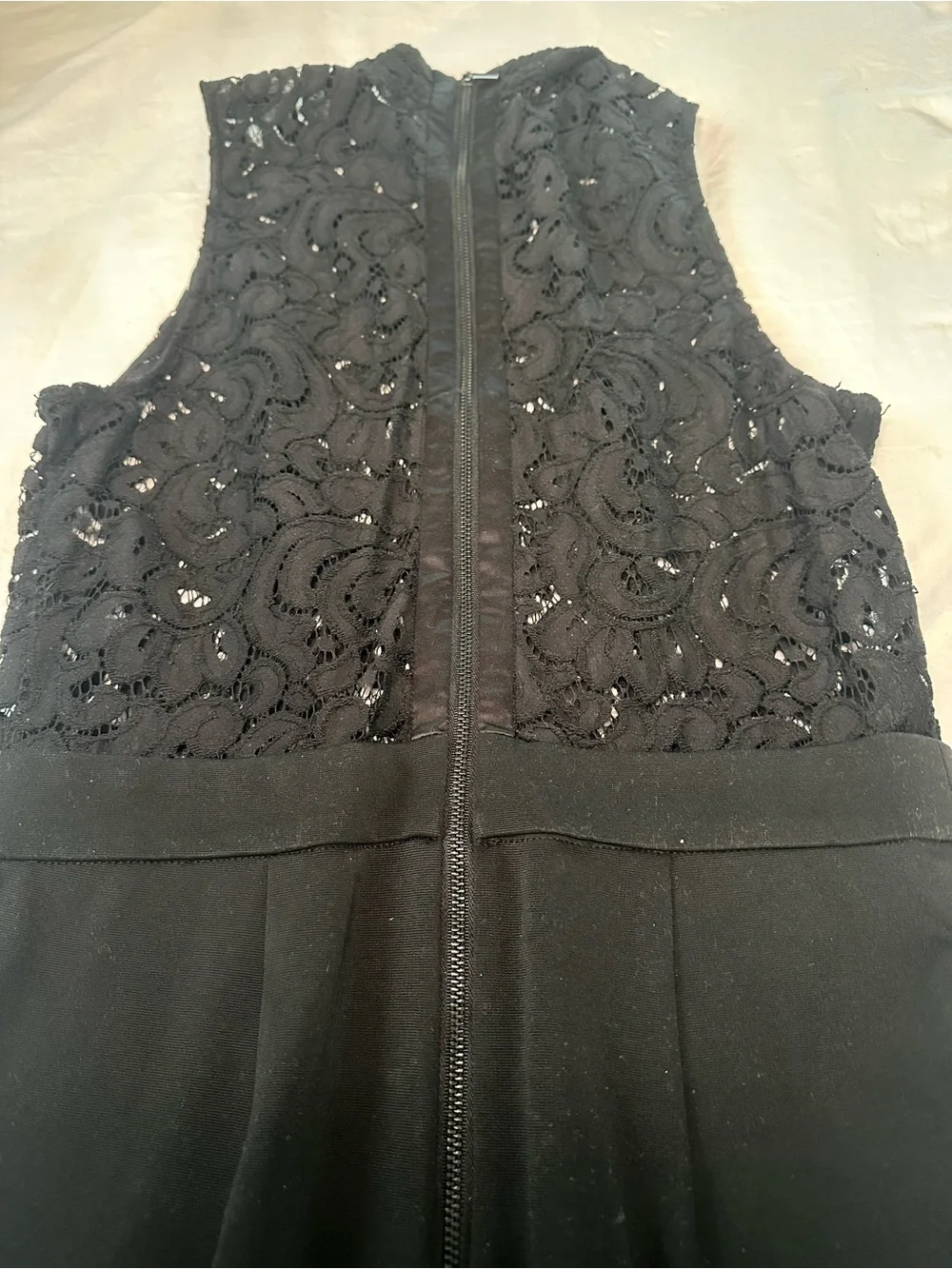 bebe Black Dress with Lace Detail